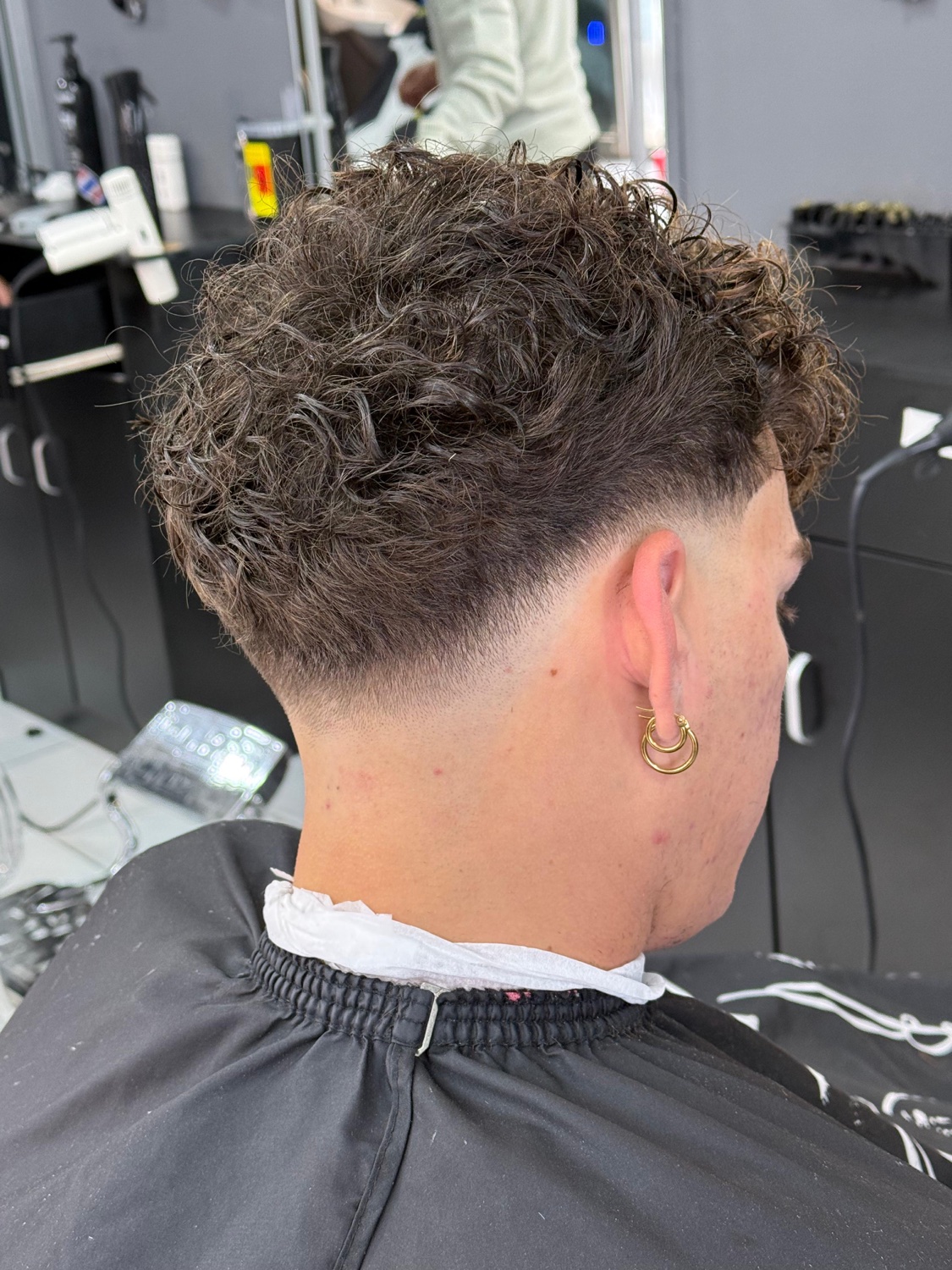 Curly taper fade